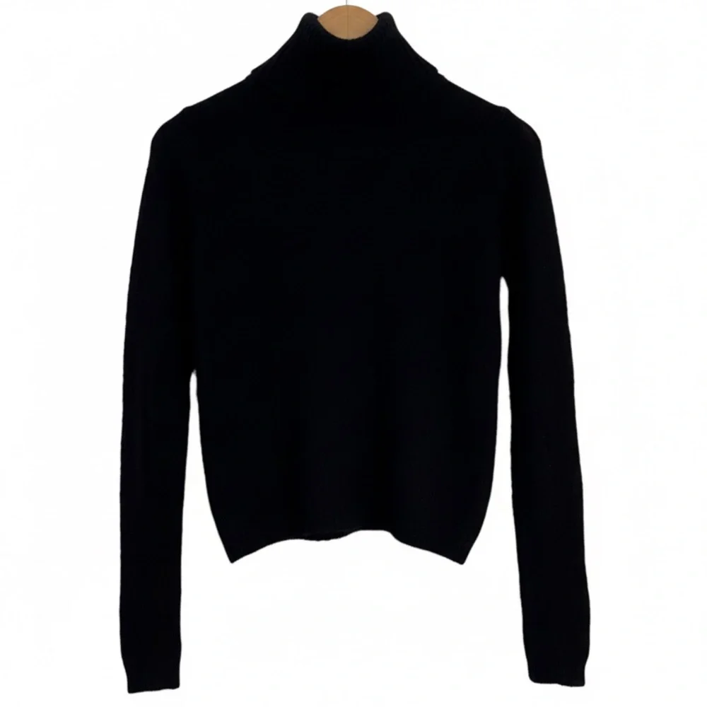 100% Cashmere Black Turtleneck Sweater Isaac Mizrahi S - Picture 3 of 7